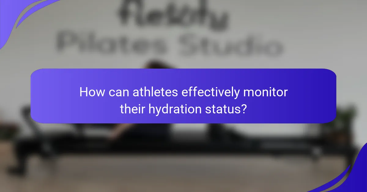 How can athletes effectively monitor their hydration status?