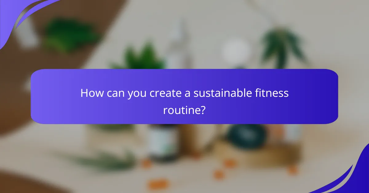 How can you create a sustainable fitness routine?