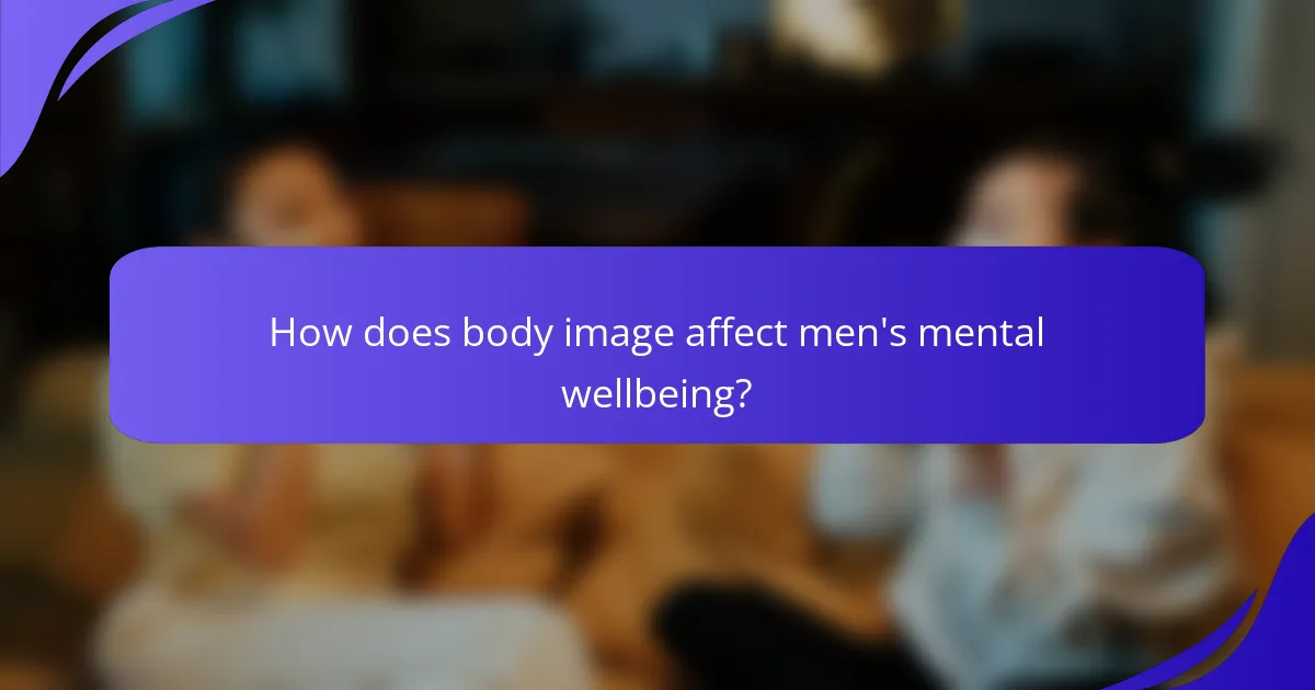 How does body image affect men's mental wellbeing?