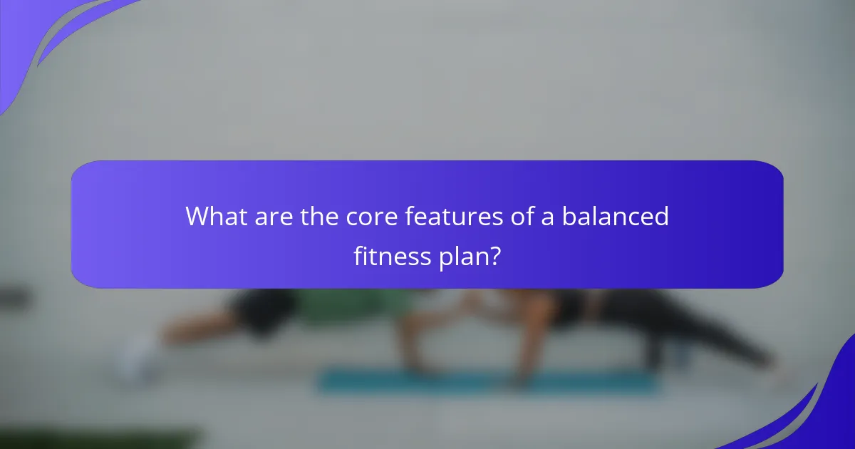 What are the core features of a balanced fitness plan?