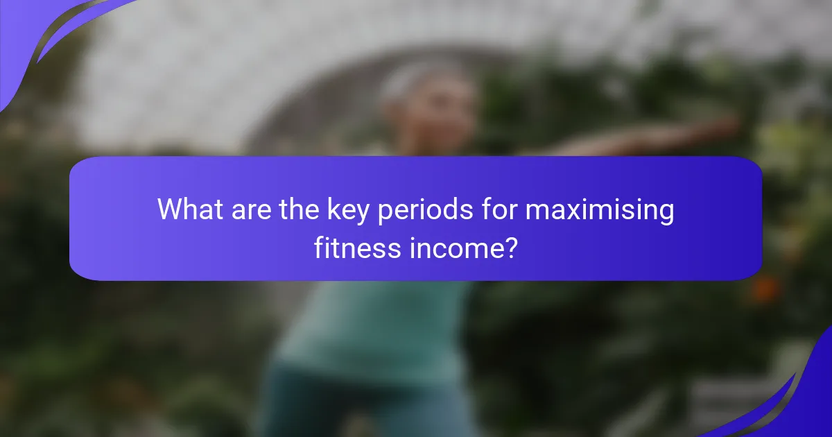 What are the key periods for maximising fitness income?