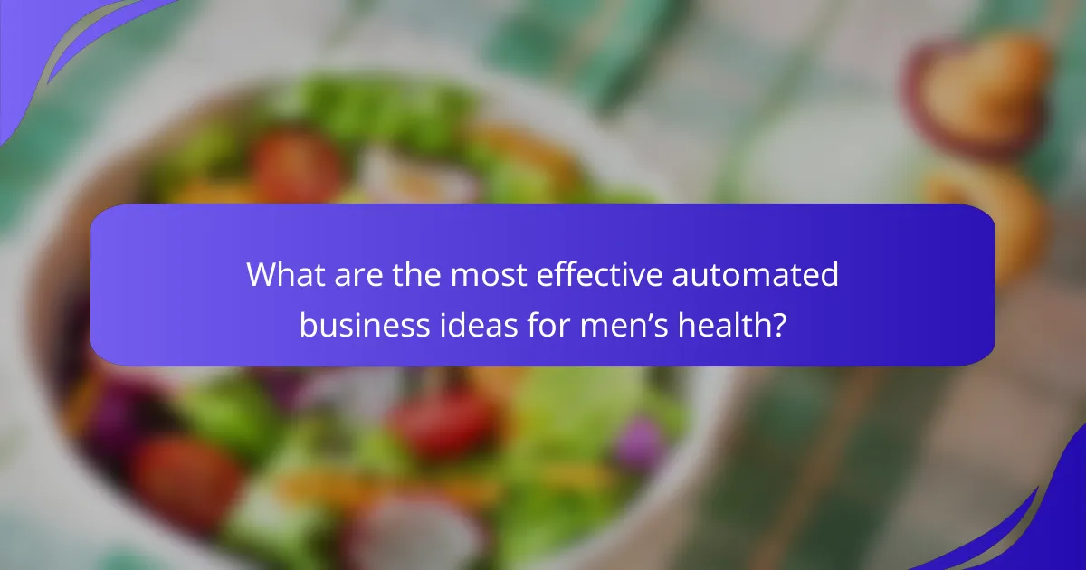 What are the most effective automated business ideas for men’s health?