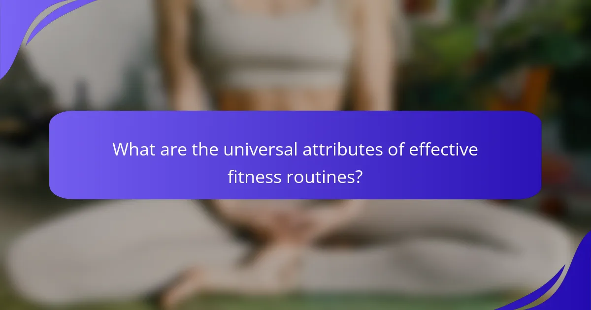 What are the universal attributes of effective fitness routines?