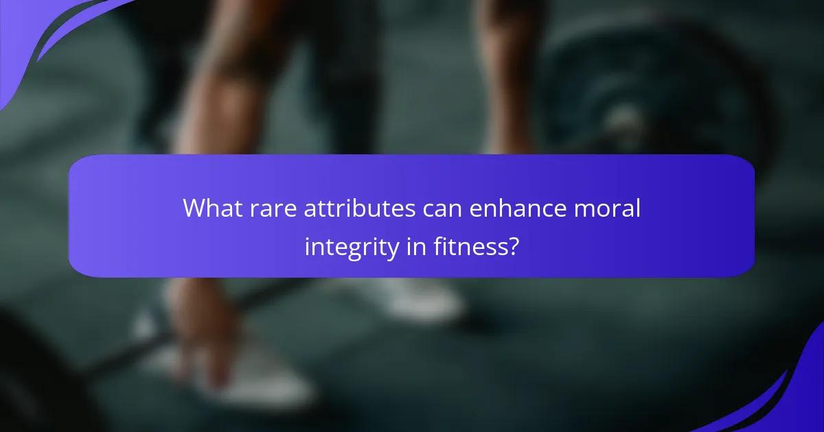What rare attributes can enhance moral integrity in fitness?