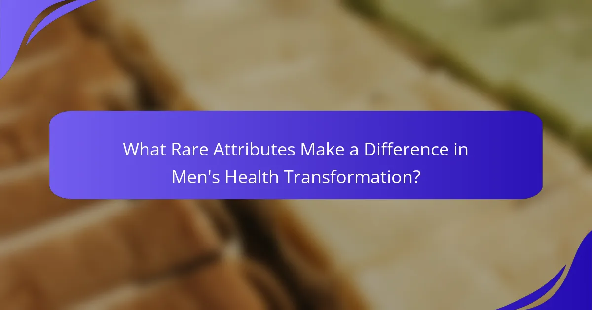 What Rare Attributes Make a Difference in Men's Health Transformation?