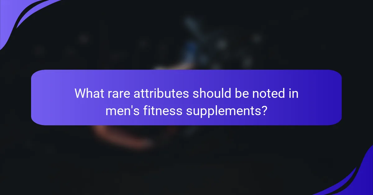 What rare attributes should be noted in men's fitness supplements?