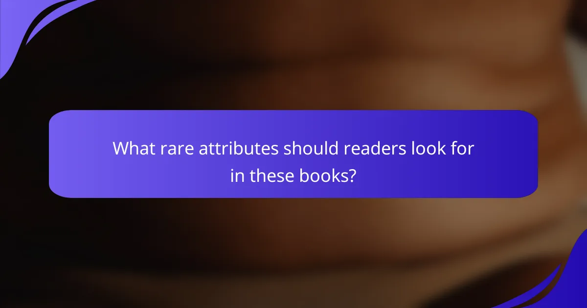 What rare attributes should readers look for in these books?