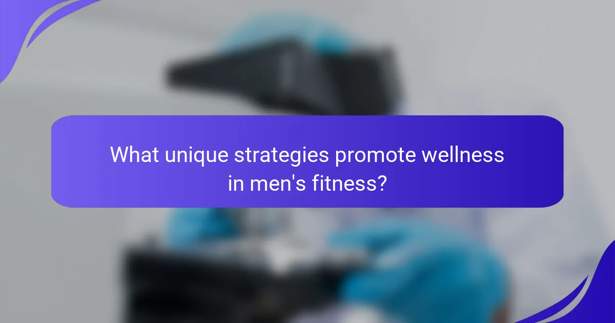 What unique strategies promote wellness in men's fitness?