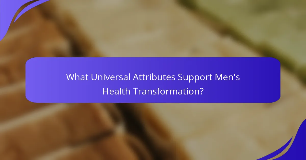 What Universal Attributes Support Men's Health Transformation?